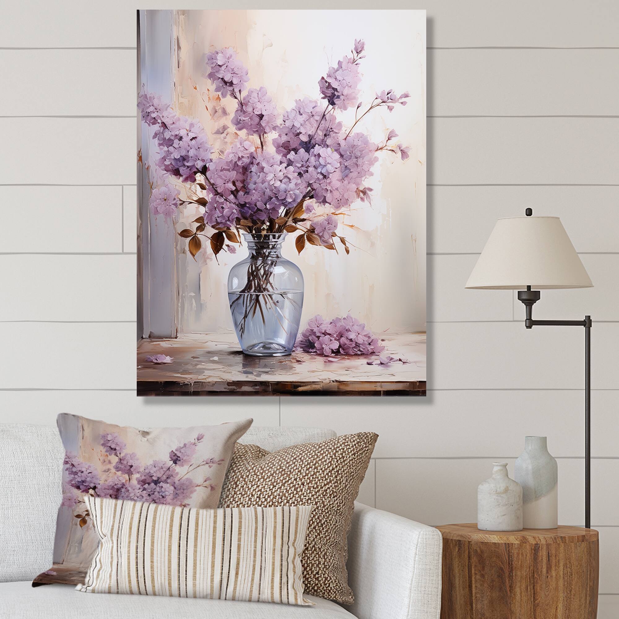 Designart "Lilacs Lavender Serenade II" Lilacs Wall Art Prints On